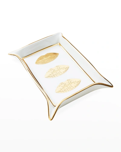 Jonathan Adler Lips Porcelain Valet Tray In White