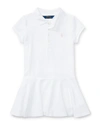 RALPH LAUREN GIRL'S SHORT-SLEEVE KNIT DROP-WAIST POLO DRESS,PROD243220271