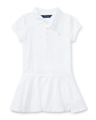 RALPH LAUREN GIRL'S SHORT-SLEEVE KNIT DROP-WAIST POLO DRESS,PROD243220271