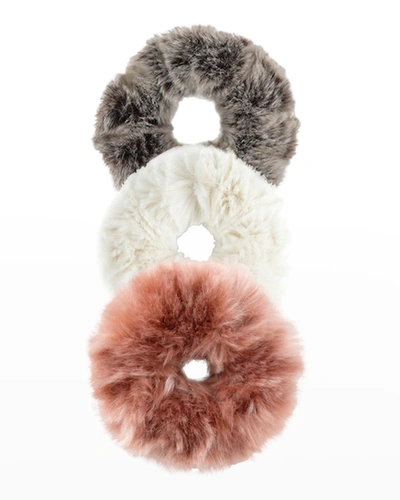 Fabulous Furs Faux-fur Scrunchies, Set Of 3 In Multi Light