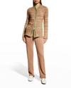 Giorgio Armani Snap-front Cashmere Jacket W/ Contrast Stitching In Brown