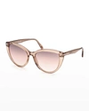 Tom Ford Isabella-02 56mm Gradient Cat Eye Sunglasses In 45g Brown