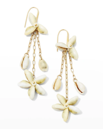 Isabel Marant Cauris Flower Shell Earrings In Natural