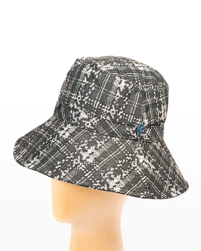 Raffaello Bettini Plaid Nylon Bucket Hat In Black
