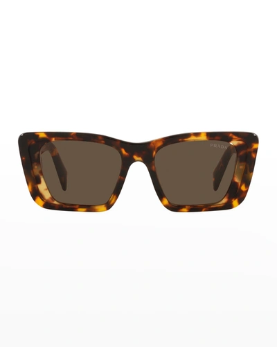 Prada Marble Acetate Butterfly Sunglasses In Honey Havana