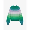 Maje Womens Verts Millao Striped Knitted Jumper 10 In Verts