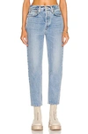 Re/done Originals Comfort Stretch High Waist Ankle Crop Jeans In Worn In Naf