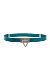 Bottega Veneta Triangle Lock Leather Belt In Blaster & Silver
