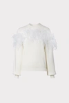 MILLY FEATHER EMBELLISHED SWEATER