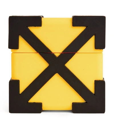 Off-white Arrows Yellow And Black Airpods Case