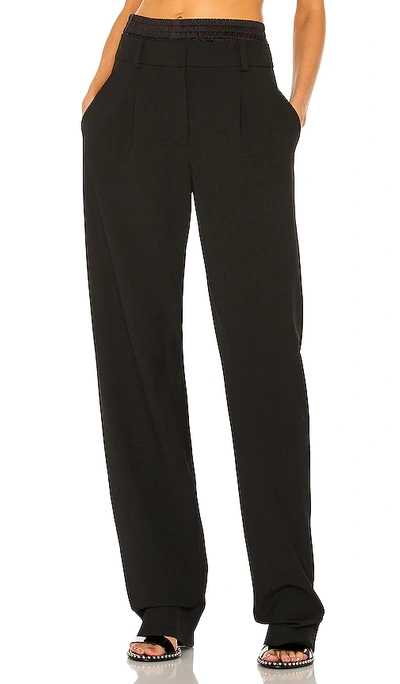 A.l.c Ryan Pleated Double Waistband Pants In Black