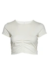 BP. RUCHED ORGANIC COTTON CROP T-SHIRT