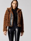 Stand Studio Brown Faux-shearling Audrey Biker Jacket In Brown
