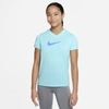 Nike Dri-fit Big Kids' Swoosh Training T-shirt In Copa,polar