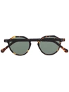 Lesca Round Frame Tortoiseshell Sunglasses In Braun