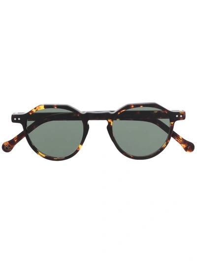 Lesca Round Frame Tortoiseshell Sunglasses