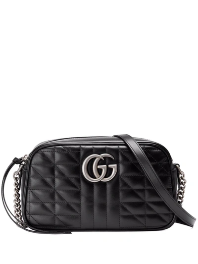 Gucci Small Gg Marmont Shoulder Bag In Black
