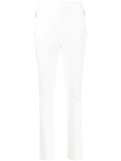 Dion Lee Lace-up Cotton-blend Skinny Trousers In Ivory