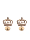 Dolce & Gabbana Crown White Gold Cufflinks With Black Diamonds In Gold