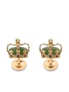 DOLCE & GABBANA DIAMANTE-DETAIL CROWN CUFFLINKS