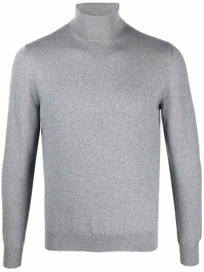 Corneliani Knitted Polo-neck Jumper In Grau