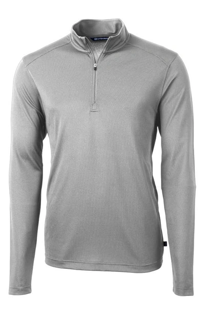 Cutter & Buck Virtue Half Zip Stretch Recycled Polyester Sweatshirt In Polished