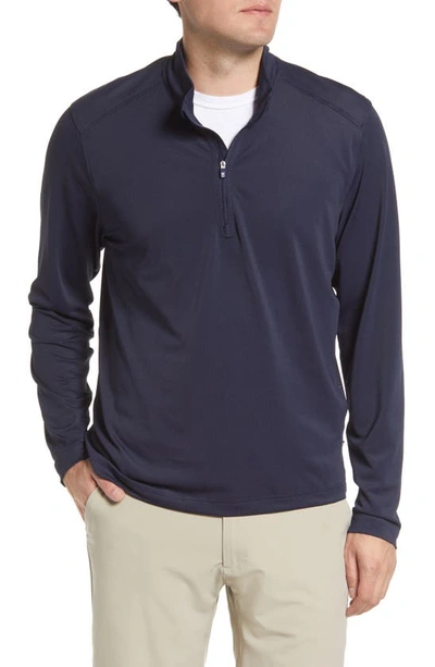 Cutter & Buck Virtue Half Zip Stretch Recycled Polyester Sweatshirt In Navy Blue