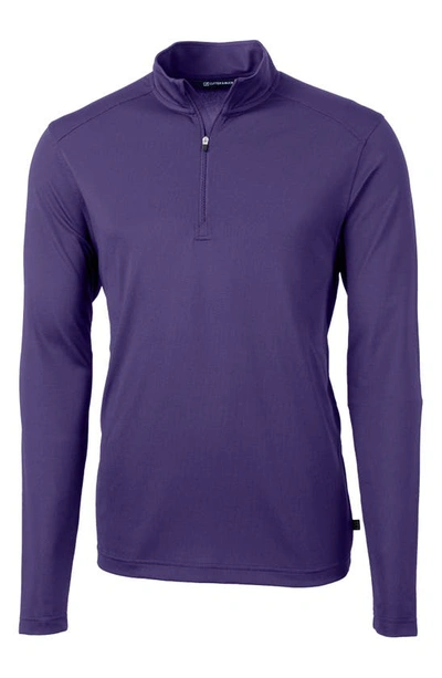 Cutter & Buck Virtue Half Zip Stretch Recycled Polyester Sweatshirt In College Purple