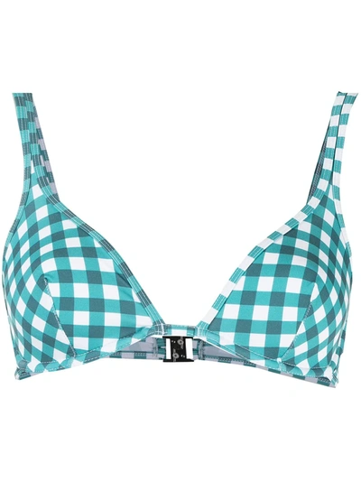 Ephemera Gingham Check Bikini Top In Blau