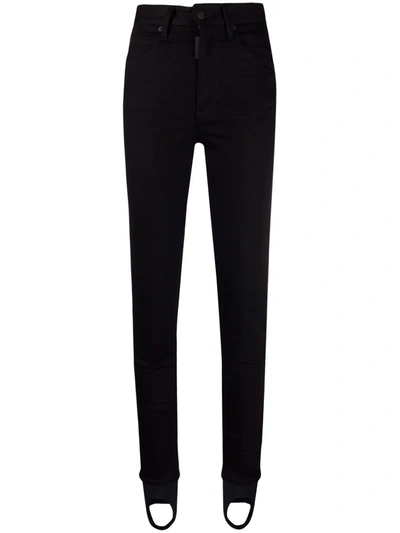 Dsquared2 High-rise Stirrup Jeans In Schwarz