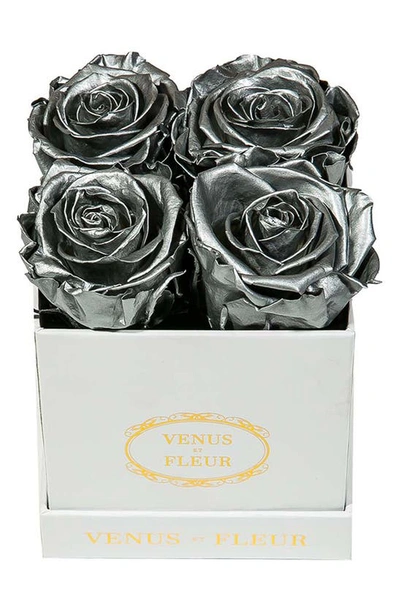 Venus Et Fleur Classic Le Petit Eternity Roses In Silver