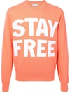 Honey Fucking Dijon Stay Free Print Sweatshirt In Rosa