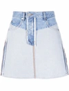 Helmut Lang Inside Out Denim Mini Skirt In Blau