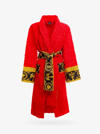 Versace Home Bathrobe In Red
