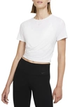 Nike Women's Dri-fit One Luxe Twist Cropped Short-sleeve Top In White
