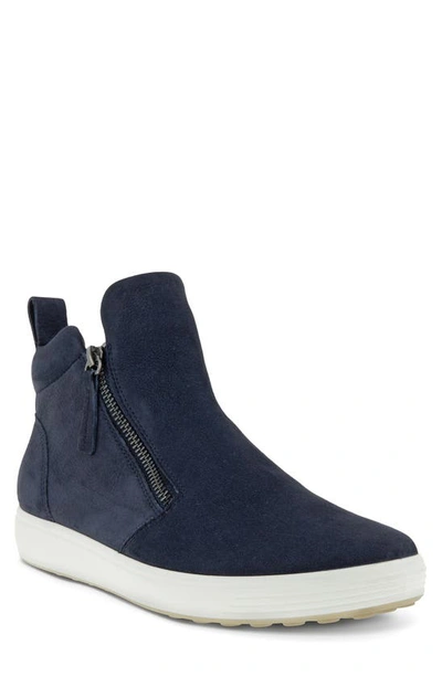 Ecco Soft 7 Mid Top Sneaker In Blue