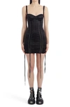 Dolce & Gabbana Laced Bustier-bodice Satin Mini Dress In Nero