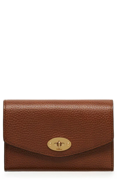 Mulberry Medium Darley Leather Wallet In Oak