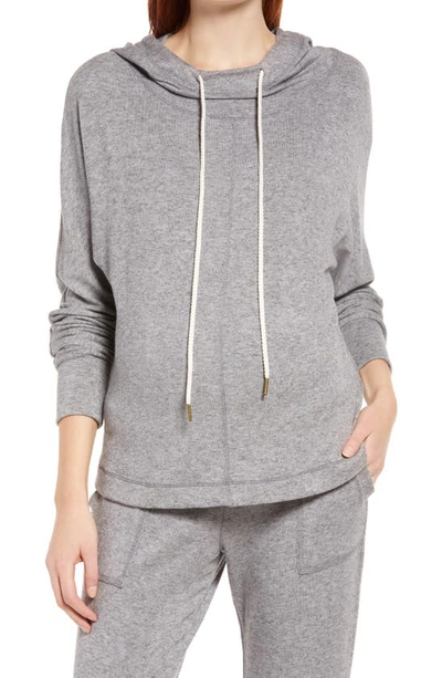 Maternal America Knit Maternity Hoodie In Heather Charcoal