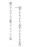 Nadri Zoe Linear Chain Drop Earrings In Rhodium