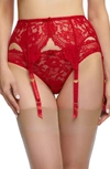 Dita Von Teese Cora Suspender Belt In Rose Red