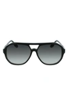 Victoria Beckham Guilloch 59mm Aviator Sunglasses In Black