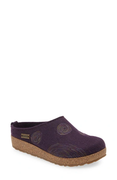 Haflinger Spirit Clog Slipper In Eggplant