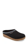 Haflinger Grizzly Clog Slipper In Black Wool