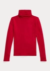 Polo Ralph Lauren Kids' Ribbed Cotton-blend Turtleneck In Madison Red