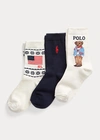 POLO RALPH LAUREN POLO BEAR & FLAG CREW SOCK 3-PACK,0044900819