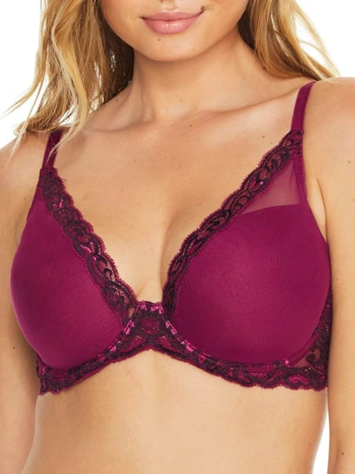 Natori Feathers Plunge Bra In Port,sumac