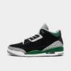 Nike Jordan Air Retro 3 Basketball Shoes In Black/pine Green/cement Grey/white