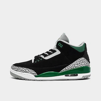Nike Jordan Air Retro 3 Basketball Shoes In Black/pine Green/cement Grey/white
