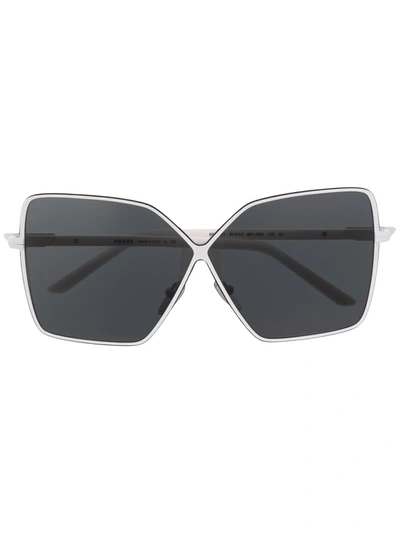 Prada Overzied Tinted Sunglasses In 4615s0 White